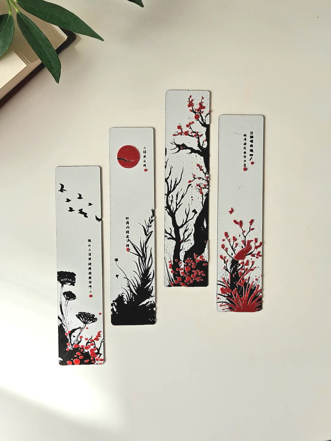Red Blossom Bookmarks (Set of 4) - product image