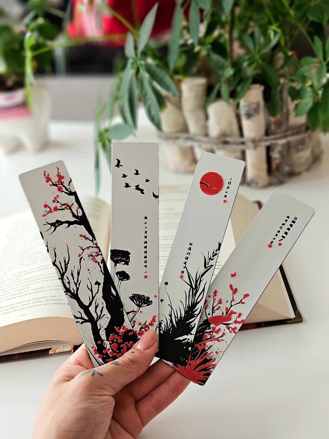 Red Blossom Bookmarks (Set of 4) - product image